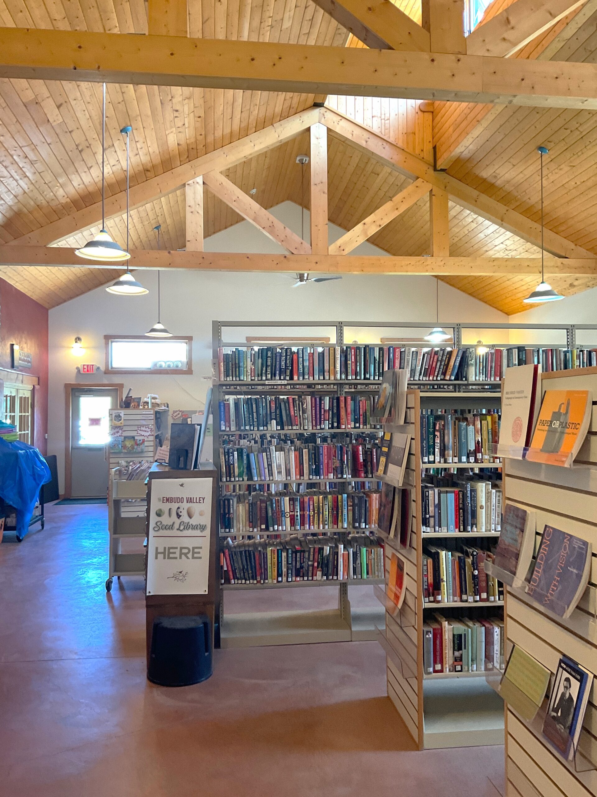 A view of the inside of the Embudo Valley Library.