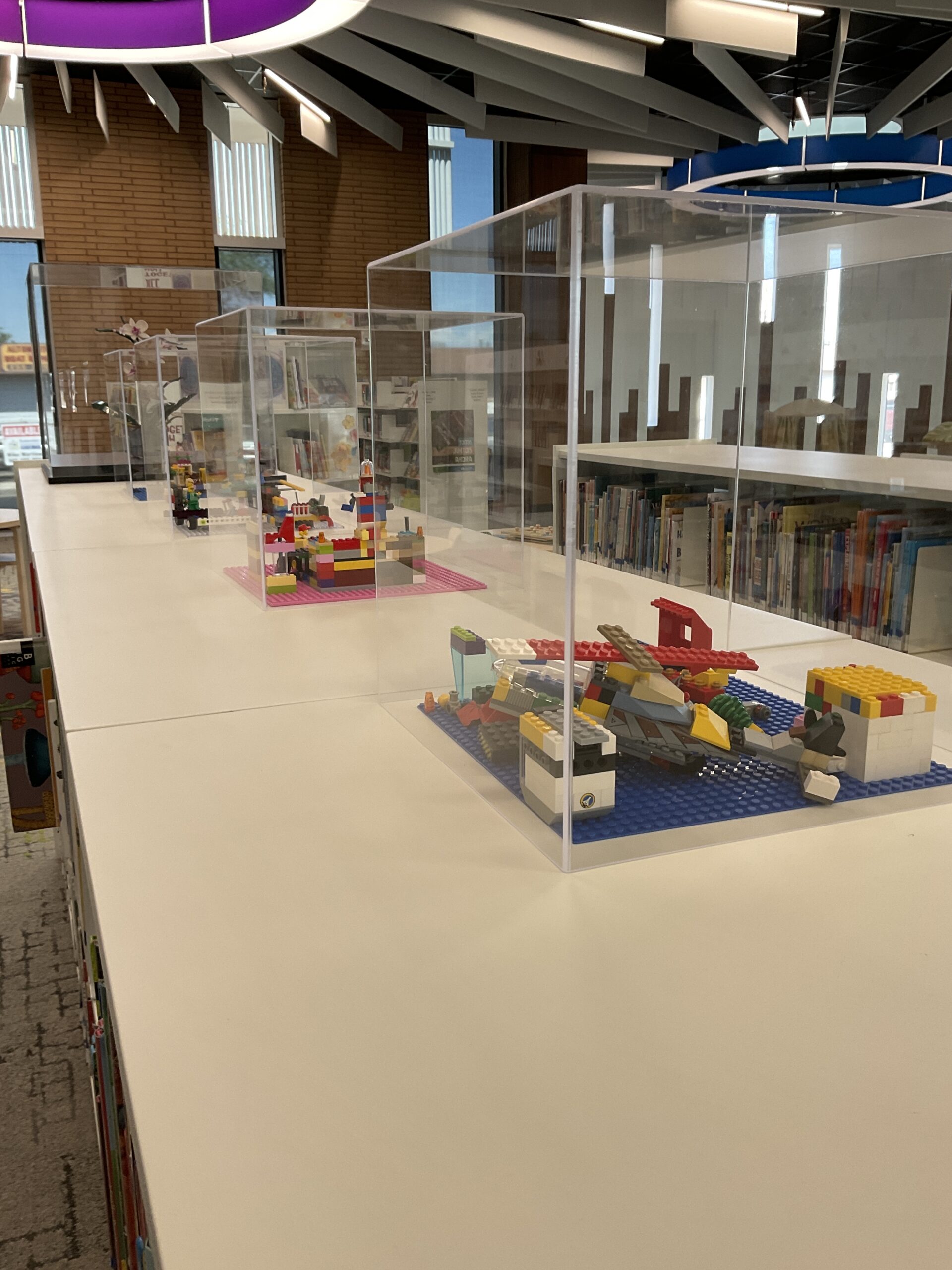 Legos displayed in the children's area.