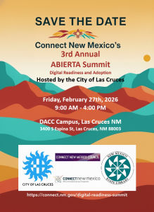 Save the date flier for the 3rd Annual ABIERTA Summit in Las Cruces, NM