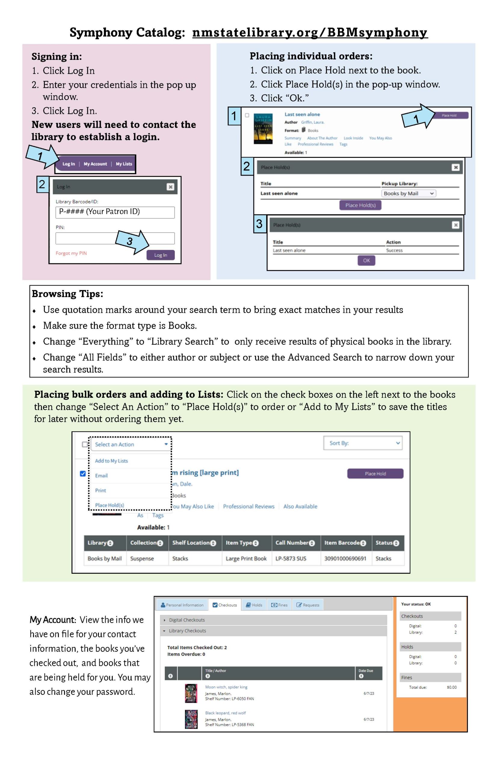 Books by Mail Catalog New Mexico State Library
